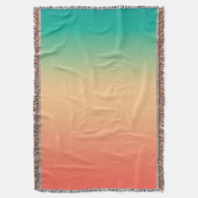 Gradient ombre korallrod beige grön mjukt suddig filt (Framsidan Vertikal)