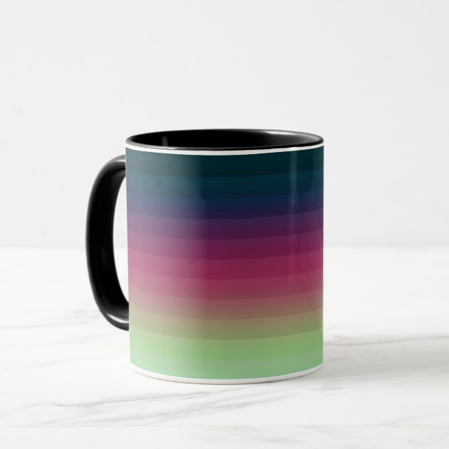 Gradient ombre randig mjuk suddig flerfärgad mugg (Framsida vänster)