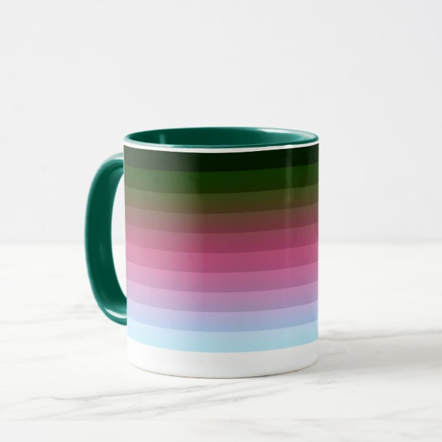 Gradient ombre randig mjuk suddig flerfärgad mugg (Framsida vänster)