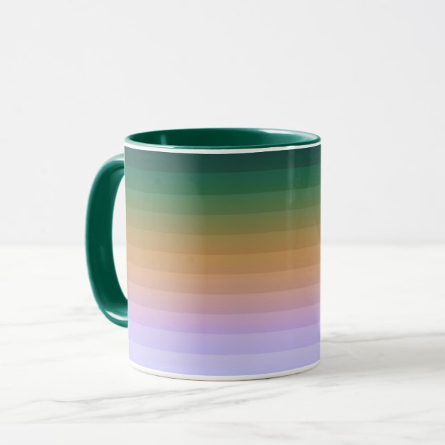 Gradient ombre randig mjuk suddig grön bei mugg (Framsida vänster)