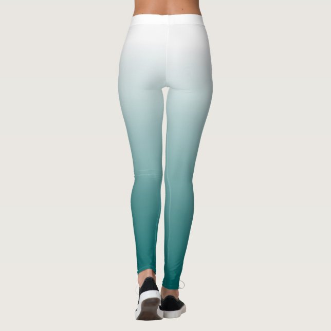 Gradient ombre white turcoise leggins leggings (Baksida)