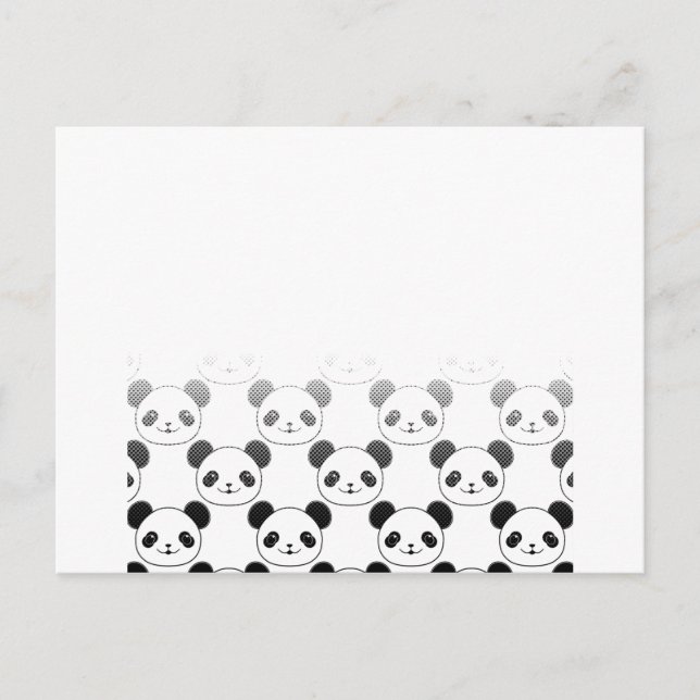 Gradient Panda Björnmönster Vykort (Framsida)