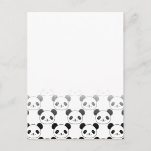 Gradient Panda Björnmönster Vykort