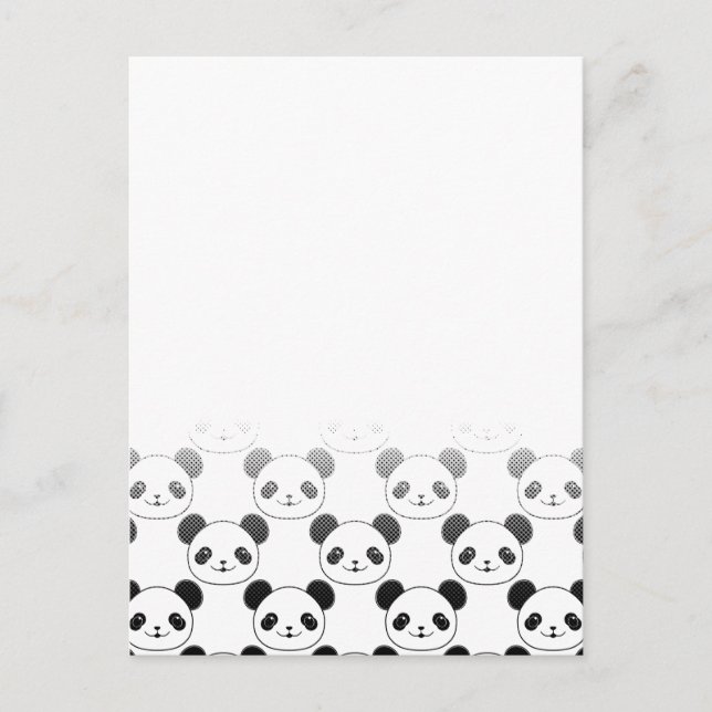Gradient Panda Björnmönster Vykort (Framsida)