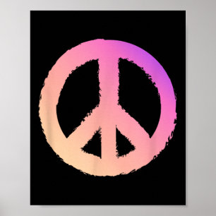 Gradient Peace Symbol Färg Fade Pacifist Peace Si Poster