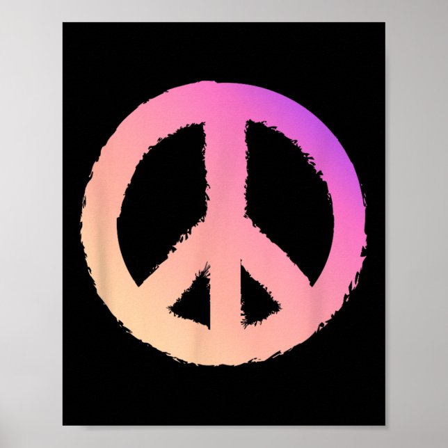 Gradient Peace Symbol Färg Fade Pacifist Peace Si Poster (Framsidan)