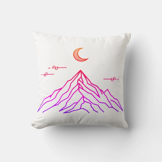 Gradient Pillow “Vivid Peaks & Moon” Kudde (Framsida)