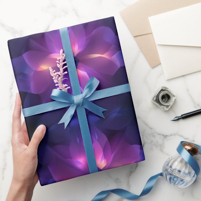 Gradient Purple Pink Fusion Dark Abstract Pattern Presentpapper (Gifting)