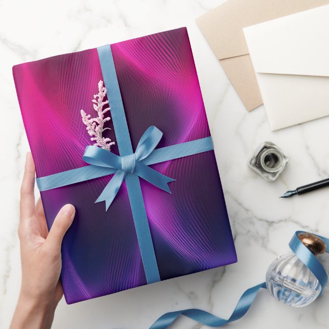 Gradient Purple Pink Fusion Dark Abstract Pattern Presentpapper (Gifting)