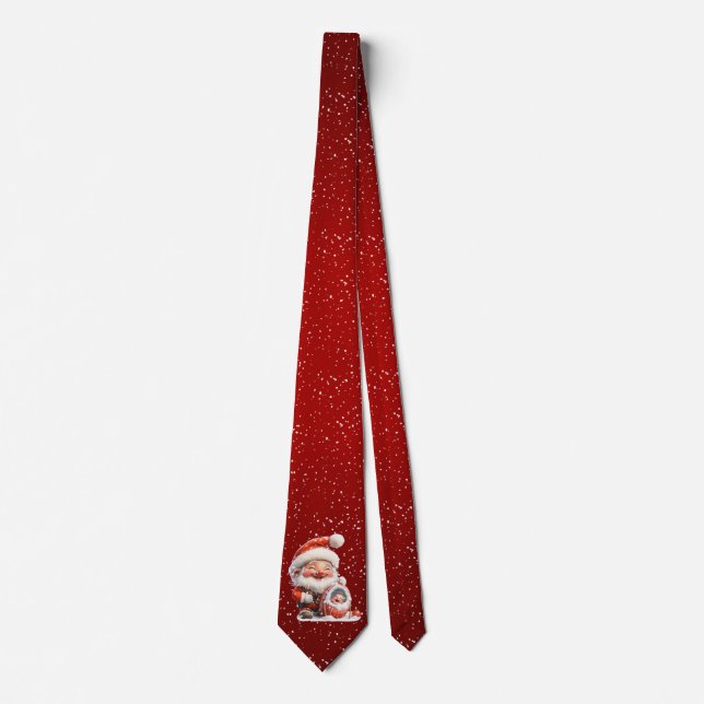 Gradient Red Santa Baby jul Neck Tie Slips (Framsida)