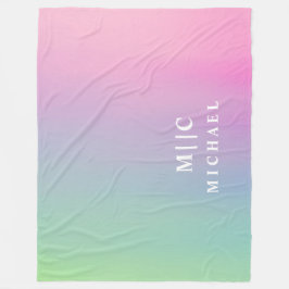 gradient rosa modern enkel monogram fleecefilt