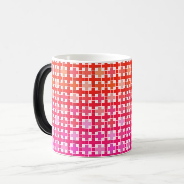 gradient, rutig gradient, ombre magisk mugg (Framsida vänster)