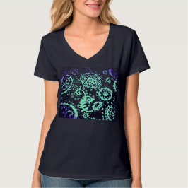 Gradient Seafoam Lila Tryck Svart T-shirt