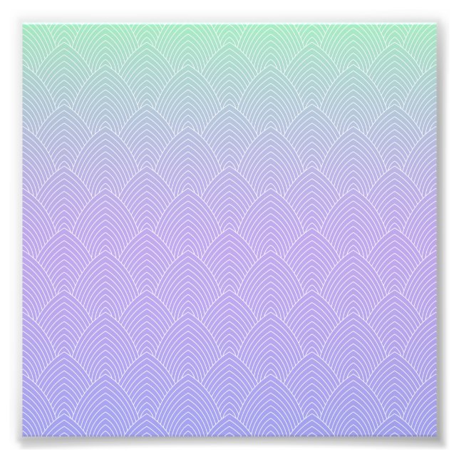 Gradient Skal Mönster - Sjöjungfru Svans Fototryck (Framsidan)