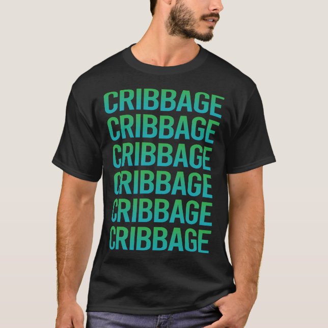 Gradient Text Cribbage Vagga T Shirt (Framsida)