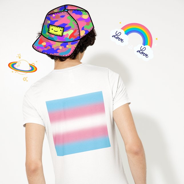 Gradient Transpersonella Prideflaggan - Transflagg T Shirt (Skapare uppladdad)