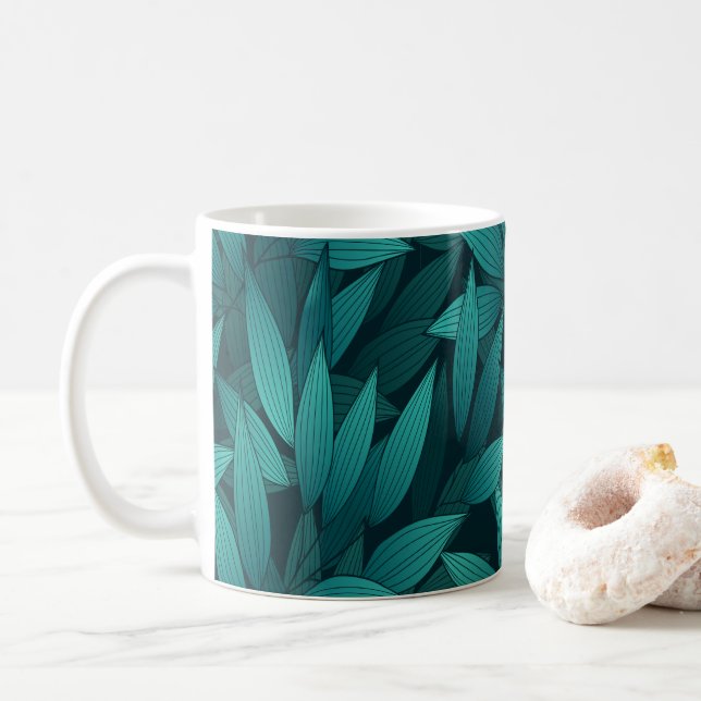Gradient tropiska blad kaffemugg (Med munk)