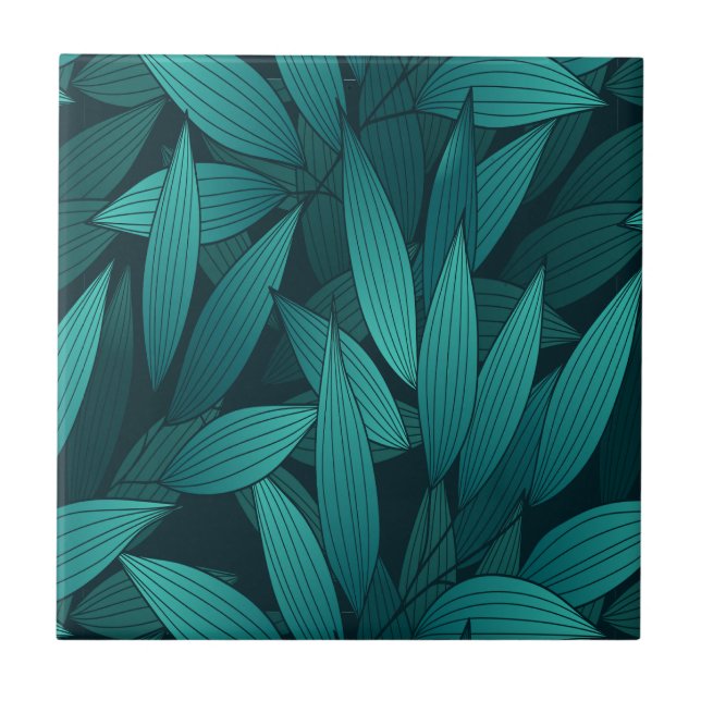 Gradient tropiska blad kakelplatta (Framsidan)