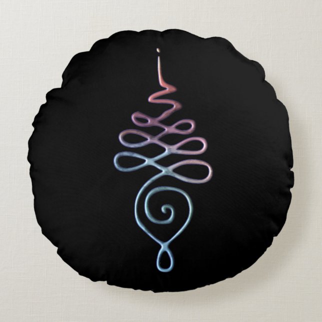 Gradient Unalome Rund Kudde (Framsidan)