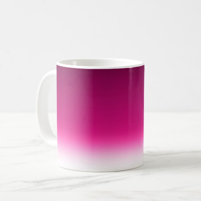 Gradient vit rosa burgunder kaffemugg (Framsida vänster)
