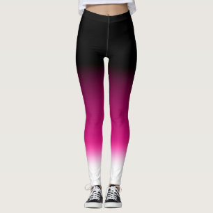 Gradient vit rosa burgunder leggings