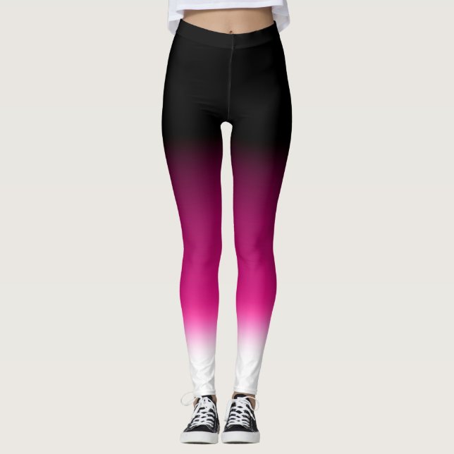 Gradient vit rosa burgunder leggings (Framsida)
