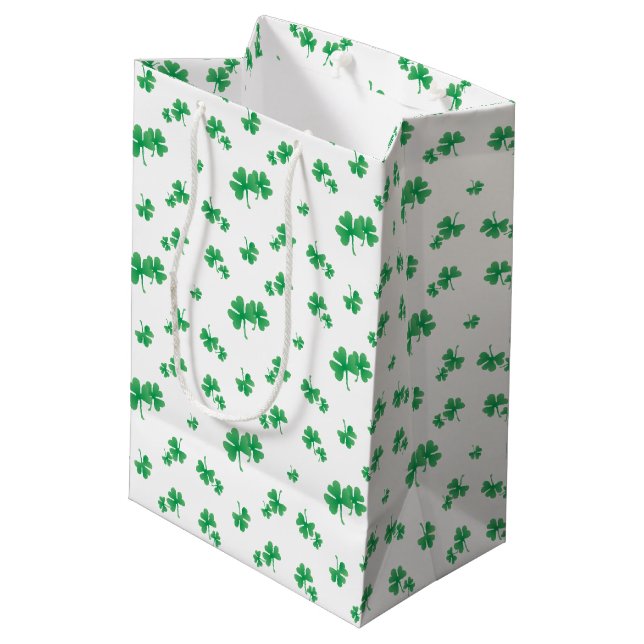 Gradientgrön irländsk shamrock-mönster (Baksidan Vinklad)