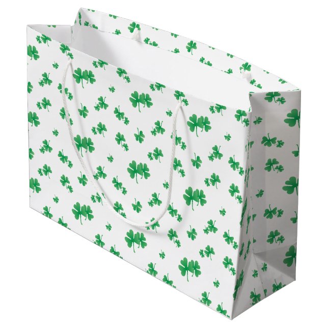 Gradientgrön irländsk shamrock-mönster (Baksidan Vinklad)