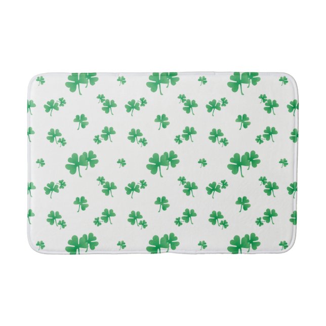 Gradientgrön irländsk shamrock-mönster badrumsmatta (Framsidan)