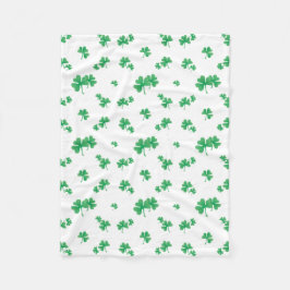 Gradientgrön irländsk shamrock-mönster fleecefilt