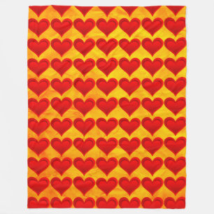 Gradients RED KÄRLEK HEART + din backgr. & idéer Fleecefilt