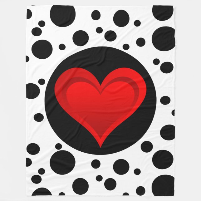 Gradients RED KÄRLEK HEART + din backgr. & idéer Fleecefilt (Framsidan)