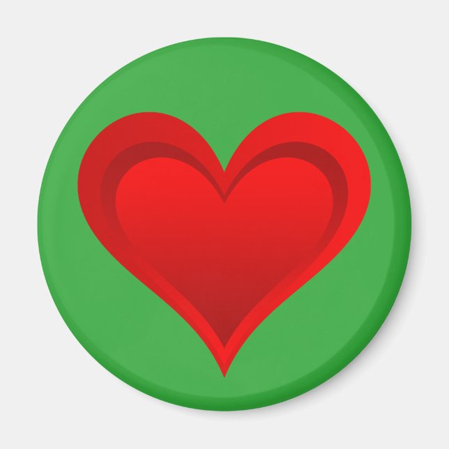 Gradients RED KÄRLEK HEART + din backgr. & idéer Magnet (Framsidan)