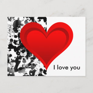 Gradients RED KÄRLEK HEART + din backgr. & idéer Vykort