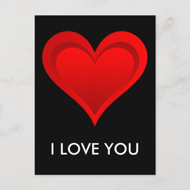 Gradients RED KÄRLEK HEART + din backgr. & idéer Vykort (Framsida)