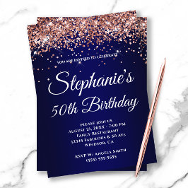 Gradition för flottan i Glitter vid Sparkly Ro Gul Inbjudningar