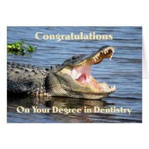 Gradkort i Tandvård Humor med alligator Hälsningskort