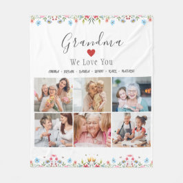 GRADMA Photo Collage Eget namn Fleece Blanket