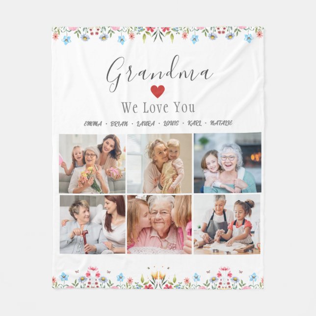 GRADMA Photo Collage Eget namn Fleece Blanket (Framsidan)