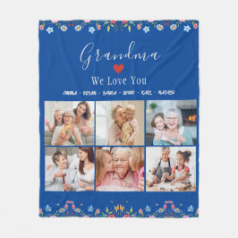 GRADMA Photo Collage Eget namn Fleece Blanket