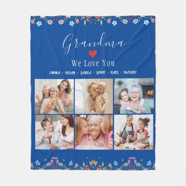 GRADMA Photo Collage Eget namn Fleece Blanket (Framsidan)
