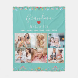 GRADMA Photo Collage Eget namn Fleece Blanket