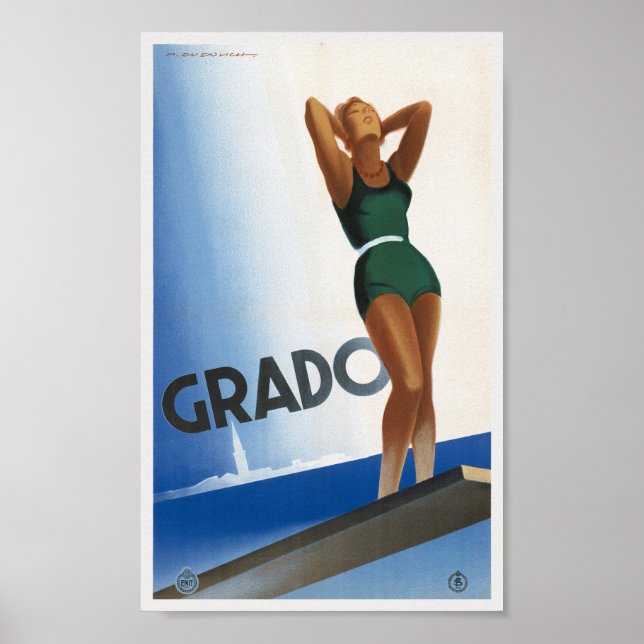 Grado Italien Vintage affisch 1933 (Framsidan)