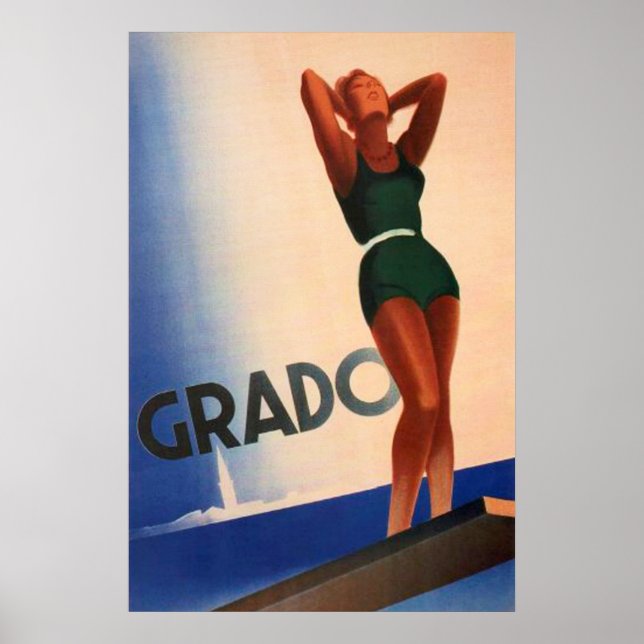 Grado, Italien Vintage resor Poster (Framsidan)