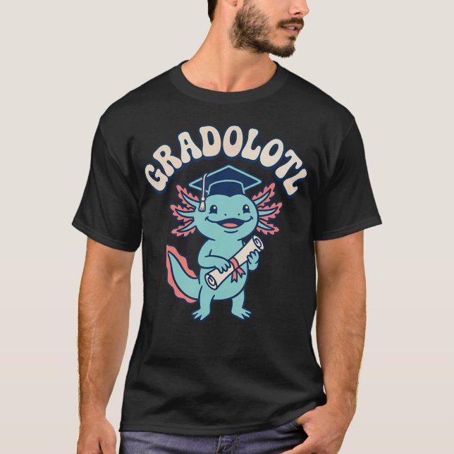 Gradolotl Söt Kawaii Axolotl T Shirt (Framsida)