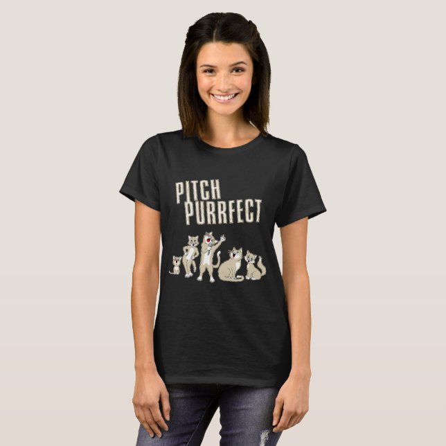 GradPurrfect roliga sjungande katter filmparodi T Shirt (Hel framsida)