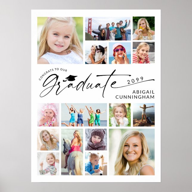 Graduate 16 Photo Memory Board Poster (Framsidan)