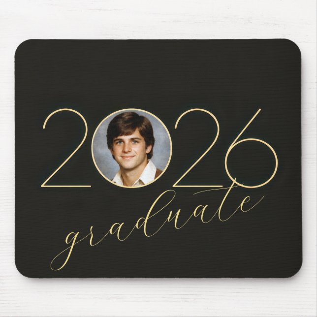 Graduate 2026 Photo Frame on Black Musmatta (Framsidan)