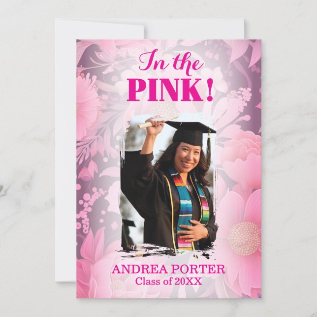 Graduate In The Pink Inbjudningar (Framsida)