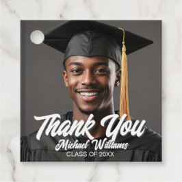 Graduate Photo Bold Script Graduation Party Gåvor Etiketter